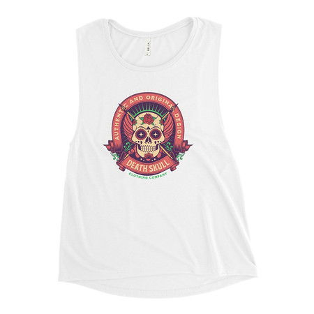 [ID: 271-G481] Death Skull - Badge  Women's Muscle Tank