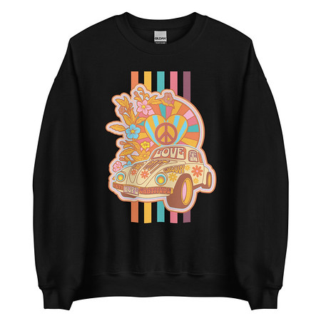 [ID: 145-G10] 60s flower power Unisex Crew Neck Sweatshirt