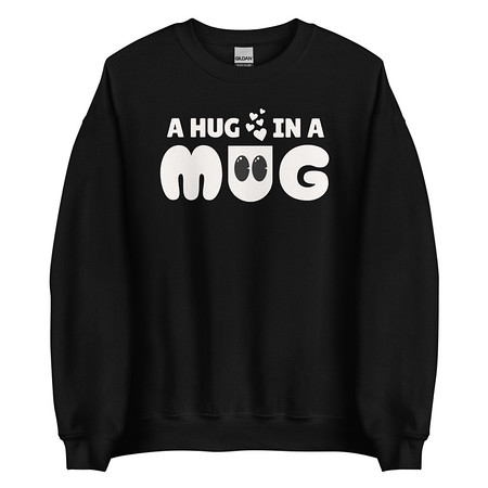 [ID: 145-G17] A Hug in a Mug - Funny Cartoon Unisex Crew Neck Sweatshirt