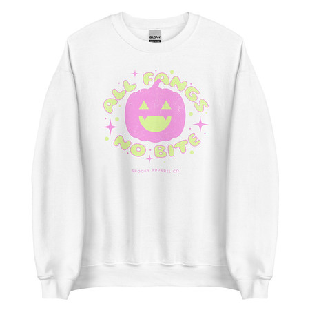 [ID: 145-G44] All Fangs No Bite - Halloween Unisex Crew Neck Sweatshirt