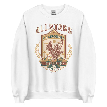 [ID: 145-G46] All Stars Tennis - Eagle Badge Unisex Crew Neck Sweatshirt