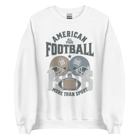 [ID: 145-G64] American All Star Football - Sports Helmet Unisex Crew Neck Sweatshirt