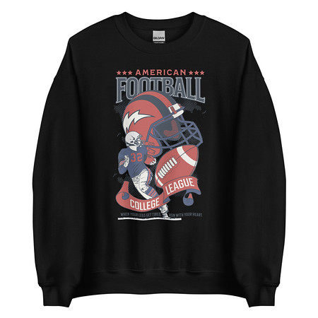[ID: 145-G68] American Football - Athletic College League Unisex Crew Neck Sweatshirt