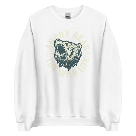 [ID: 145-G83] Angry Bear - Wild Life Animal Unisex Crew Neck Sweatshirt