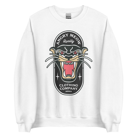 [ID: 145-G84] Angry Meow Clothing Company - Panther Unisex Crew Neck Sweatshirt