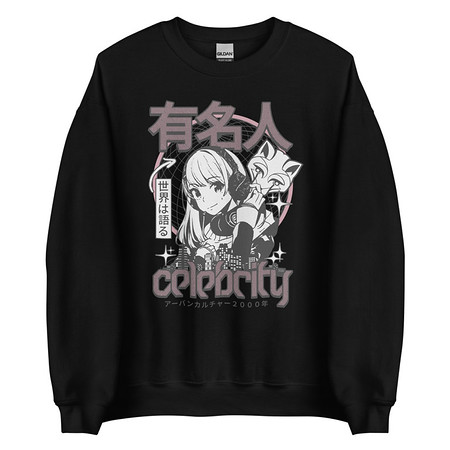 [ID: 145-G88] Anime Celebrity Girl - Japanese Cyber Streetwear Unisex Crew Neck Sweatshirt