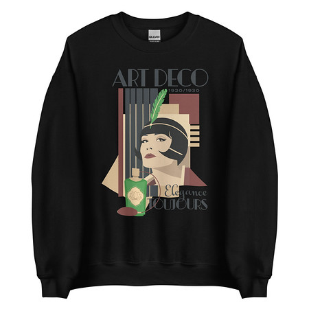 [ID: 145-G102] Art Deco Elegance Toujours Unisex Crew Neck Sweatshirt