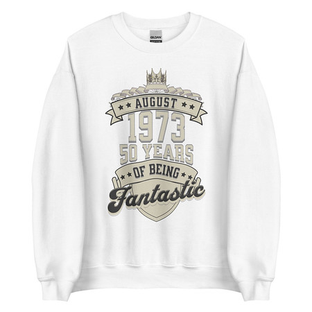 [ID: 145-G114] August 1973 - 50 Years Of Being Fantastic Unisex Crew Neck Sweatshirt