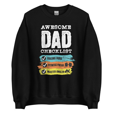 [ID: 145-G120] Awesome Dad Checklist Unisex Crew Neck Sweatshirt