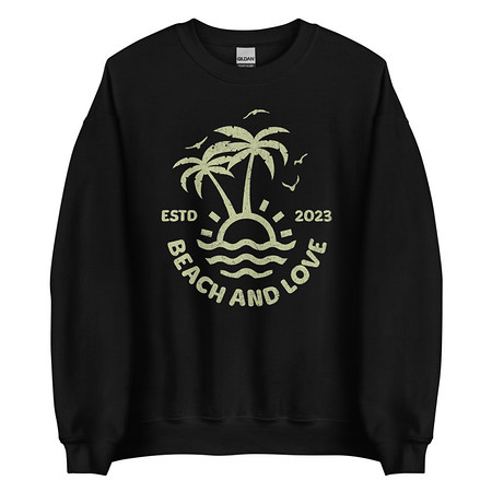 [ID: 145-G161] Beach and Love Unisex Crew Neck Sweatshirt