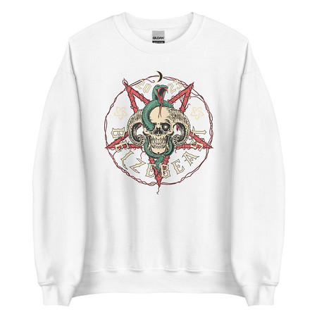 [ID: 145-G181] Belzebeast Pentagram - Halloween Skull with Snake Unisex Crew Neck Sweatshirt