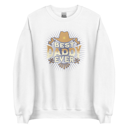 [ID: 145-G186] Best Daddy Ever - Cowboy Hat Unisex Crew Neck Sweatshirt