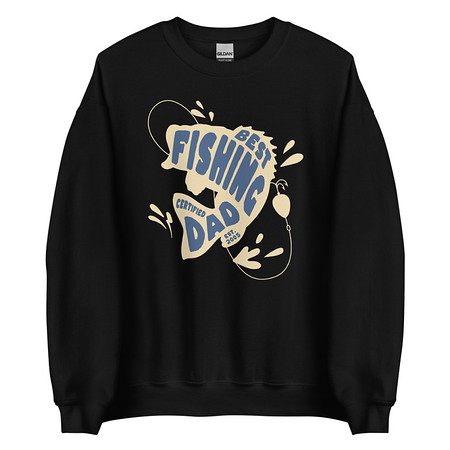 [ID: 145-G187] Best Fishing Dad - Typography Unisex Crew Neck Sweatshirt