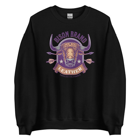 [ID: 145-G211] Bison Brand Leather - Animal Unisex Crew Neck Sweatshirt