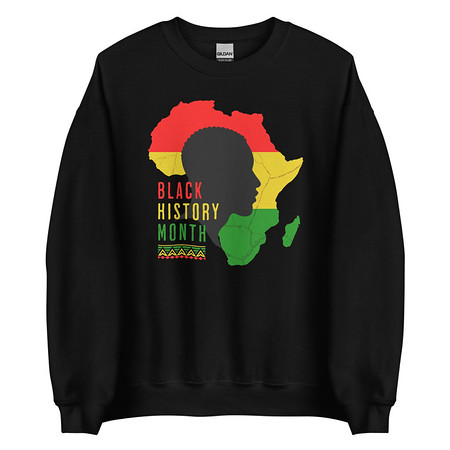 [ID: 145-G221] Black History Month - African Continent Unisex Crew Neck Sweatshirt