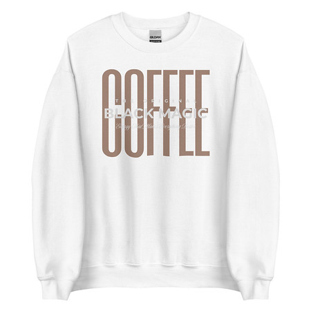 [ID: 145-G226] Black Magic - Minimal Modern Coffee Quote Unisex Crew Neck Sweatshirt