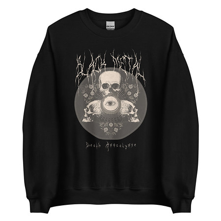 [ID: 145-G228] Black Metal - Hardcore skull theme design Unisex Crew Neck Sweatshirt