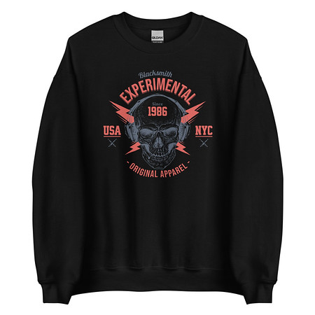 [ID: 145-G231] Blacksmith Experimental - Rock Skull Unisex Crew Neck Sweatshirt