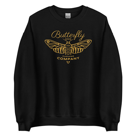 [ID: 145-G240] Blue Butterfly - Minimal Unisex Crew Neck Sweatshirt