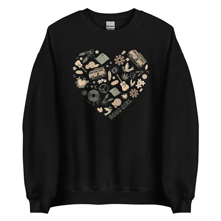 [ID: 145-G248] Boho Girl Poster Unisex Crew Neck Sweatshirt