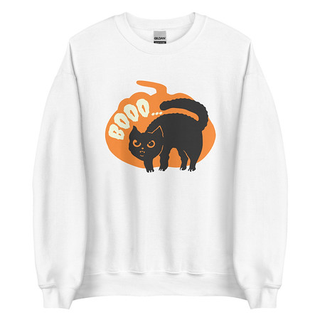 [ID: 145-G251] Boo - Scay Cute Cat Unisex Crew Neck Sweatshirt