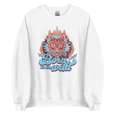 [ID: 145-G263] Born to be Wild - Tiger Unisex Crew Neck Sweatshirt