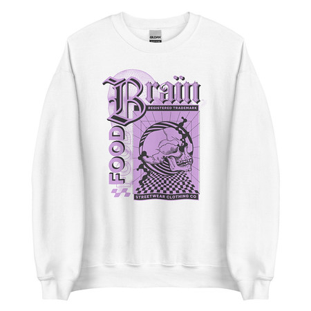 [ID: 145-G280] Brain Food - Y2K Skull Streetwear Unisex Crew Neck Sweatshirt