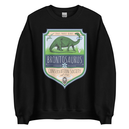 [ID: 145-G288] Brontosaurus Conservation Society Unisex Crew Neck Sweatshirt