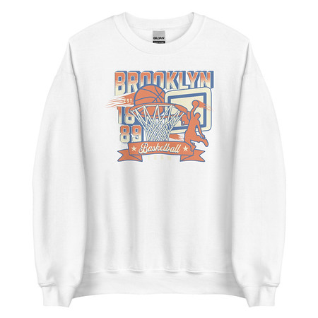 [ID: 145-G290] Brooklyn Basketball Team - Athletic Sports Unisex Crew Neck Sweatshirt