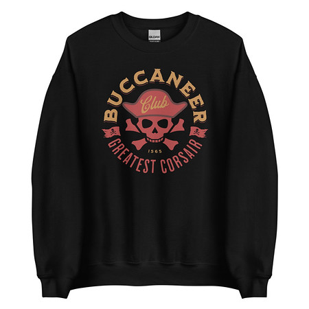 [ID: 145-G293] Buccaneer Club - Pirate Skull Unisex Crew Neck Sweatshirt