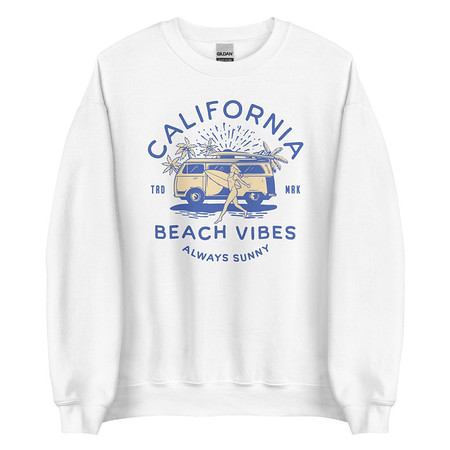 [ID: 145-G314] California Beach Vibes - Retro Camper Van Unisex Crew Neck Sweatshirt