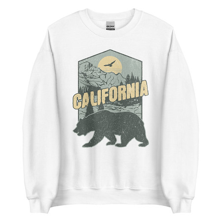 [ID: 145-G315] California Bear - Outdoors Wilderness Camping Hiking Unisex Crew Neck Sweatshirt