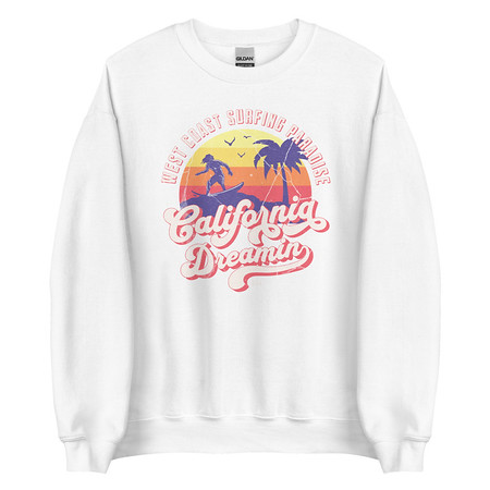 [ID: 145-G316] California Dreamin - Beach & Surf Unisex Crew Neck Sweatshirt