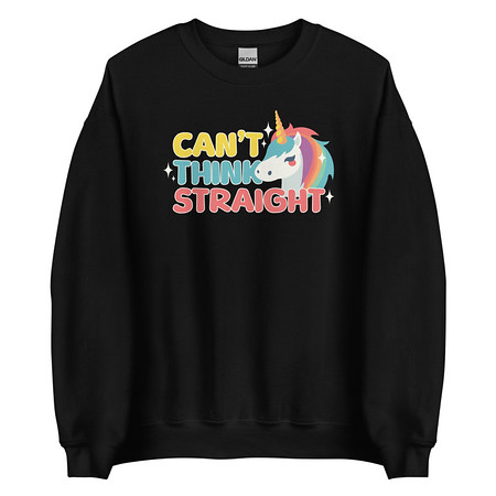 [ID: 145-G328] Can't Think Straight (2) Unisex Crew Neck Sweatshirt
