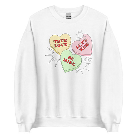 [ID: 145-G331] Candy Hearts - Valentine's Day Unisex Crew Neck Sweatshirt