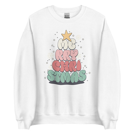 [ID: 145-G334] Cartoony Christmas Tree Unisex Crew Neck Sweatshirt