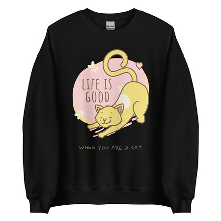[ID: 145-G338] Cat Life - Humor Unisex Crew Neck Sweatshirt