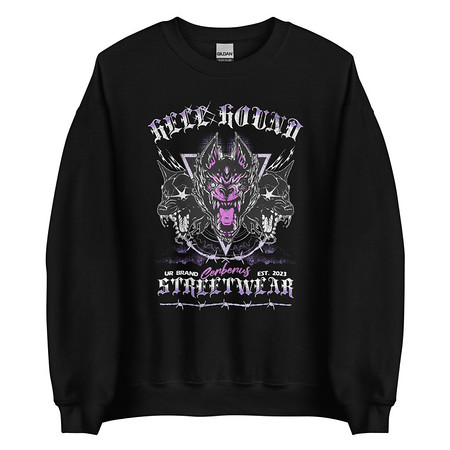 [ID: 145-G354] Cerberus Hell Hound Streetwear - Dark Aesthetic Unisex Crew Neck Sweatshirt