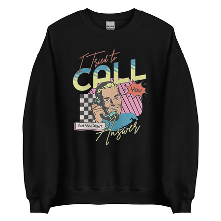 [ID: 145-G383] Classic Retro Illustrative Portrait Men Calling Unisex Crew Neck Sweatshirt