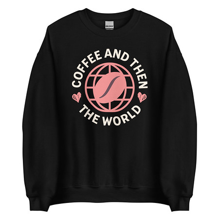 [ID: 145-G393] Coffee and Then The World - Earth Unisex Crew Neck Sweatshirt