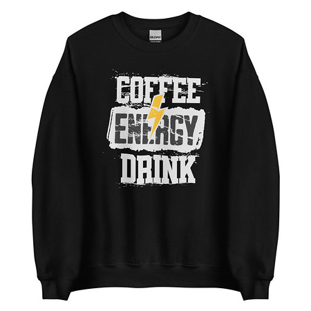 [ID: 145-G400] Coffee Energy Drink - Grunge Bolt Unisex Crew Neck Sweatshirt