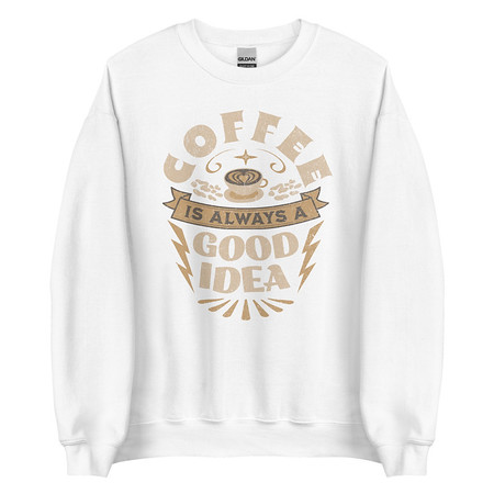 [ID: 145-G401] Coffee is always a good idea - Lightning Bolt Unisex Crew Neck Sweatshirt