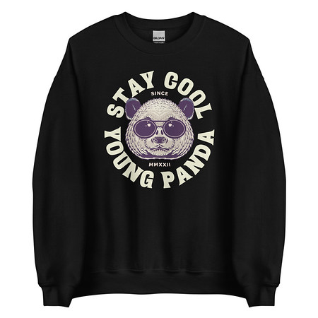 [ID: 145-G416] Cool Panda with Sunglasses -  Unisex Crew Neck Sweatshirt