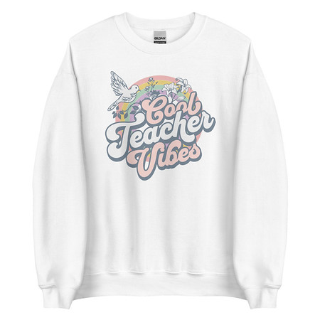 [ID: 145-G418] Cool Teacher Vibes Unisex Crew Neck Sweatshirt