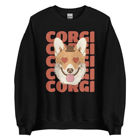 [ID: 145-G421] Corgi Loves - Cute Dog Unisex Crew Neck Sweatshirt