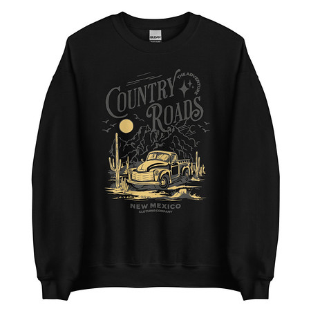 [ID: 145-G427] Country Roads - Wild West Unisex Crew Neck Sweatshirt