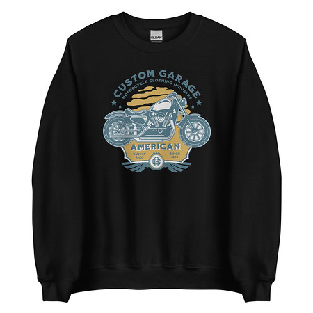 [ID: 145-G443] Custom Garage - Motorcycle Unisex Crew Neck Sweatshirt