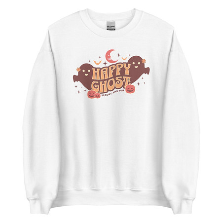 [ID: 145-G452] Cute Happy Ghost Unisex Crew Neck Sweatshirt