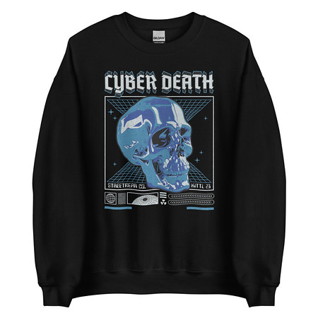 [ID: 145-G457] Cyber Death - Skull Unisex Crew Neck Sweatshirt