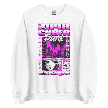 [ID: 145-G458] Cyber Punk Escape - Japanese Anime Unisex Crew Neck Sweatshirt
